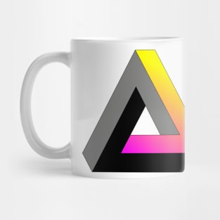 Impossible triangle with magenta to yellow gradient Mug